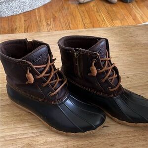 Sperry Brown and Black Duck Boots